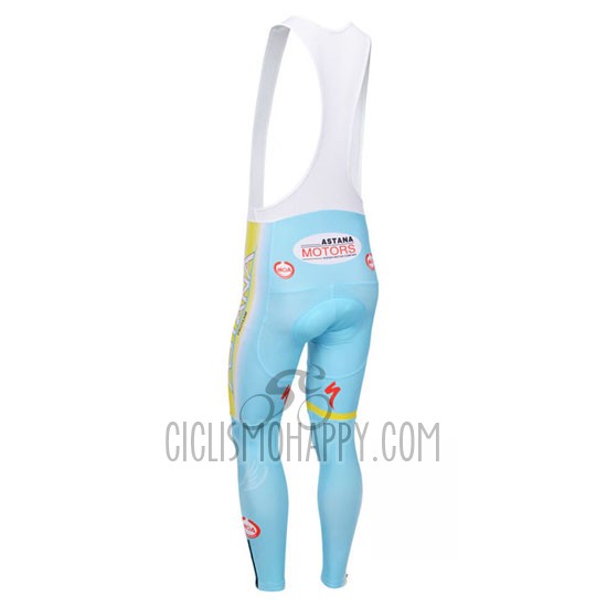 Astana Cycling Jersey Bib Tight 2013 Long Sleeve Light Blue